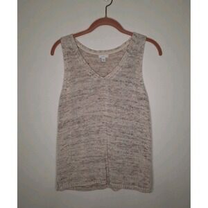 J.Jill Women's Sleeveless Knit Cotton Blend Sweater Tank Size XS Petite Tan